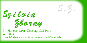szilvia zboray business card